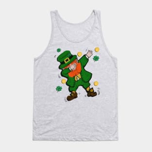 Dabbing Leprechaun St Patricks Day Funny Shamrocks & Coins Shirt and Gifts Tank Top